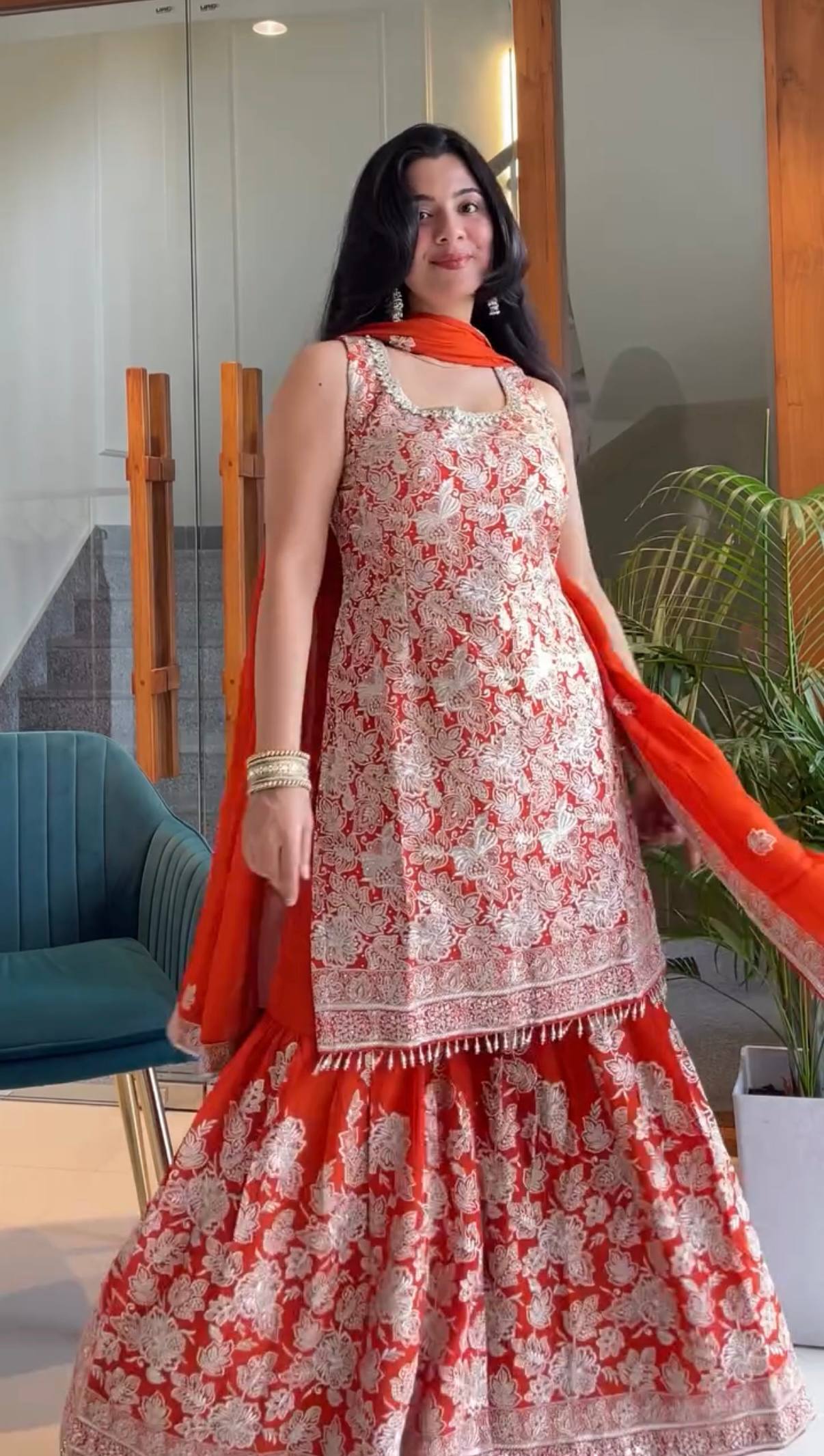 Festival Special Georgette Sharara Suit – Heavy Embroidery!-ST-1132 💃