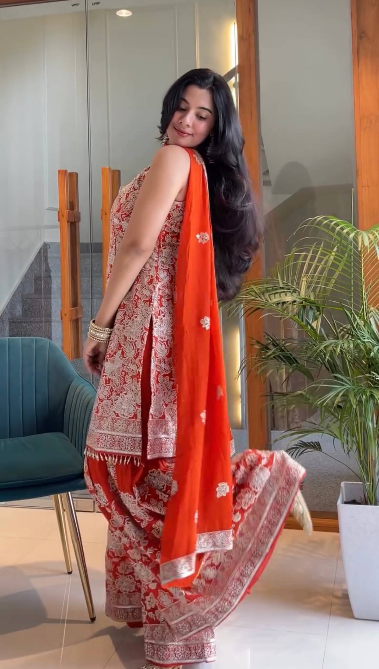 Festival Special Georgette Sharara Suit – Heavy Embroidery!-ST-1132 💃