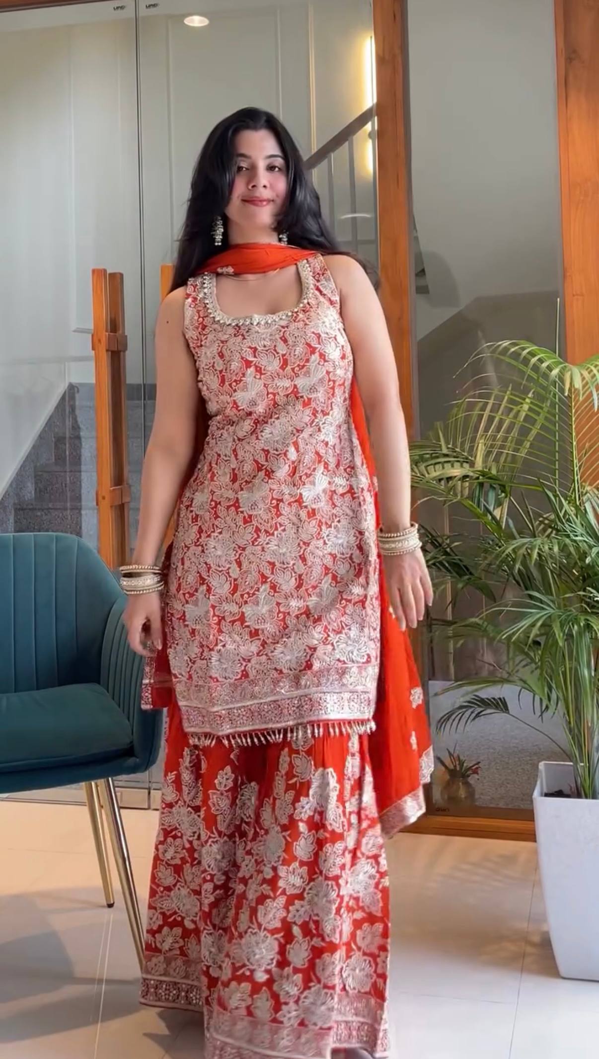 Festival Special Georgette Sharara Suit – Heavy Embroidery!-ST-1132 💃