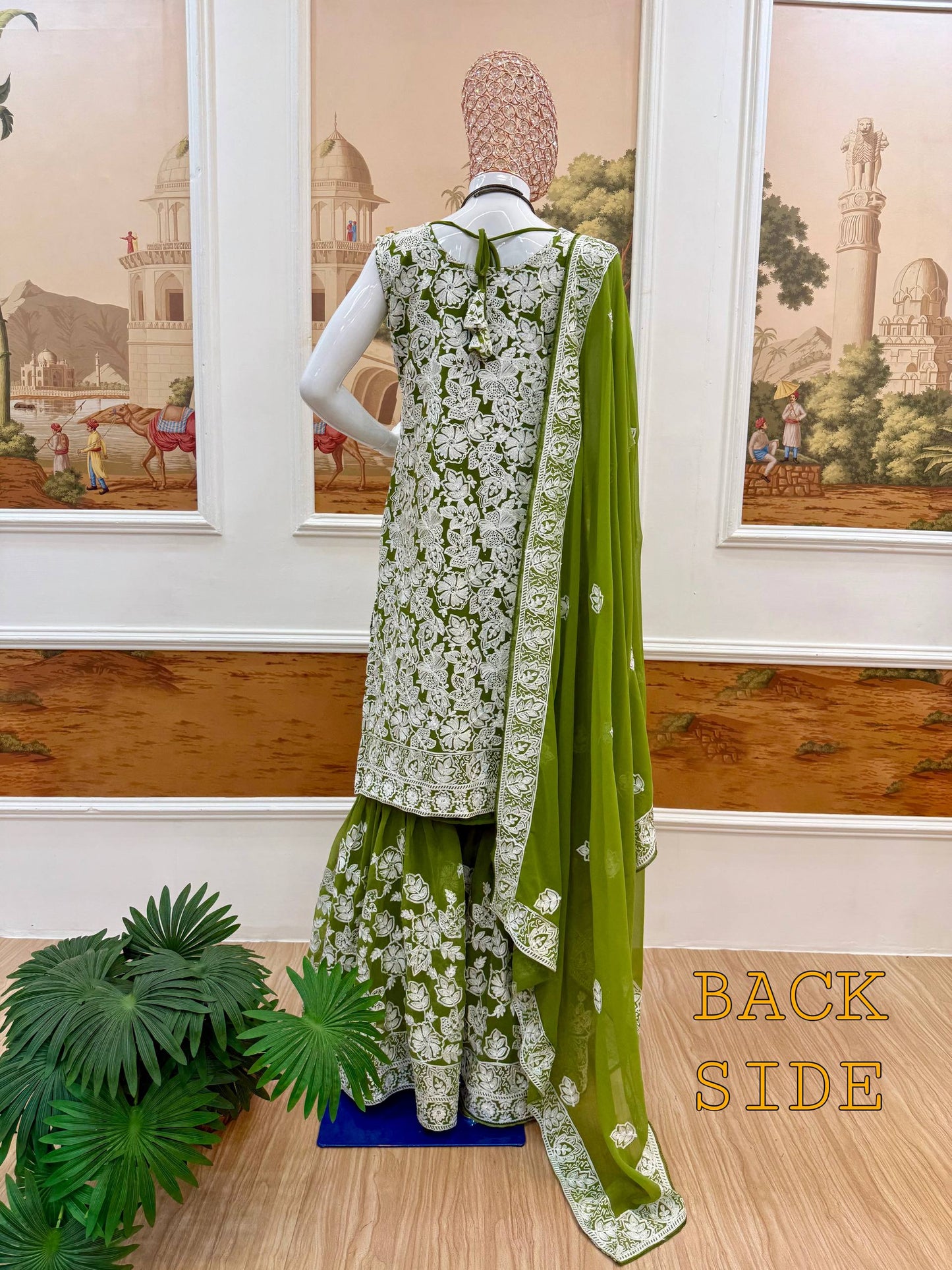 Festival Special Georgette Sharara Suit – Heavy Embroidery!-ST-1132 💃