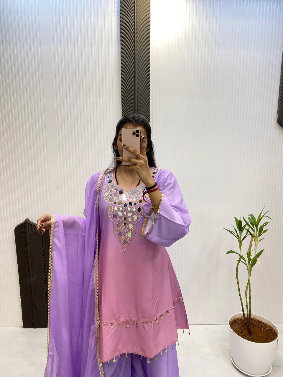 💫✨ EXCLUSIVE PRINTED CRAPE SILK 3-PIECE PLAZO SET-LG-2008 ✨💫