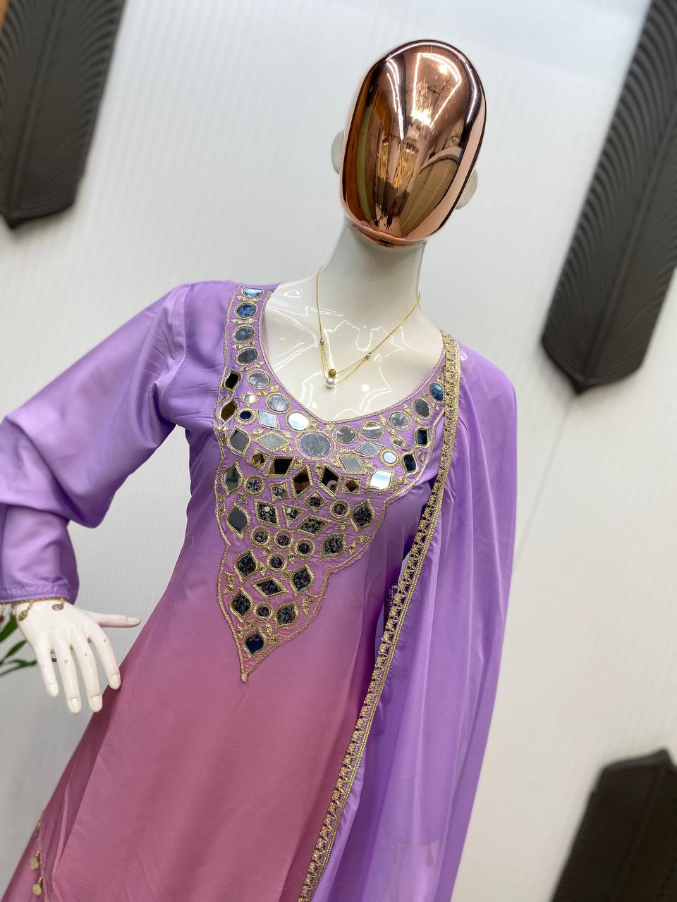 💫✨ EXCLUSIVE PRINTED CRAPE SILK 3-PIECE PLAZO SET-LG-2008 ✨💫