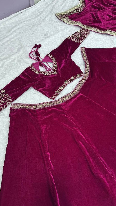 11000 Velvet Designer Lehenga Set-FB|HM-H74