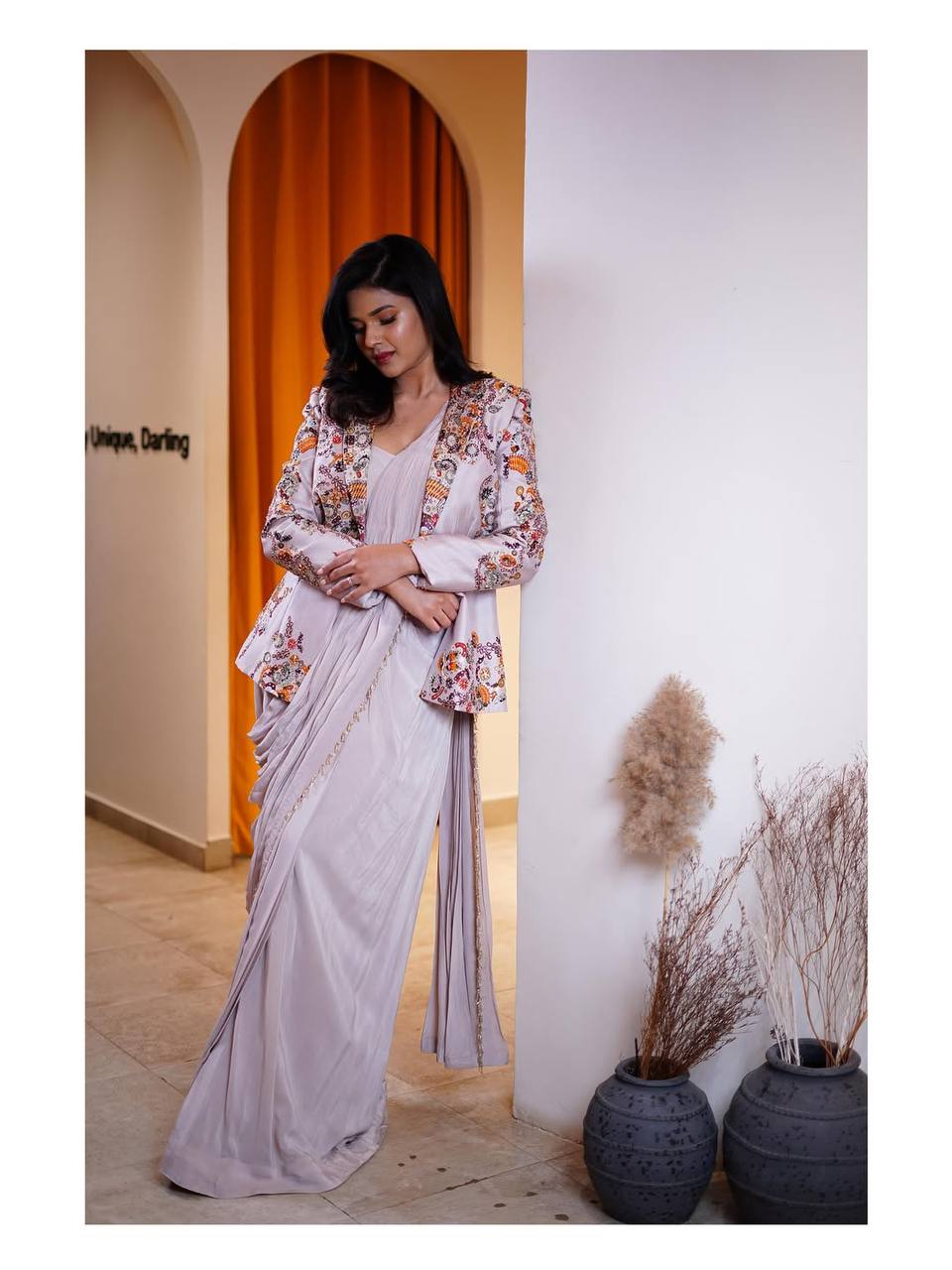 INDO-WESTERN DRAPE SAREE-ST-1115 🚀🚀