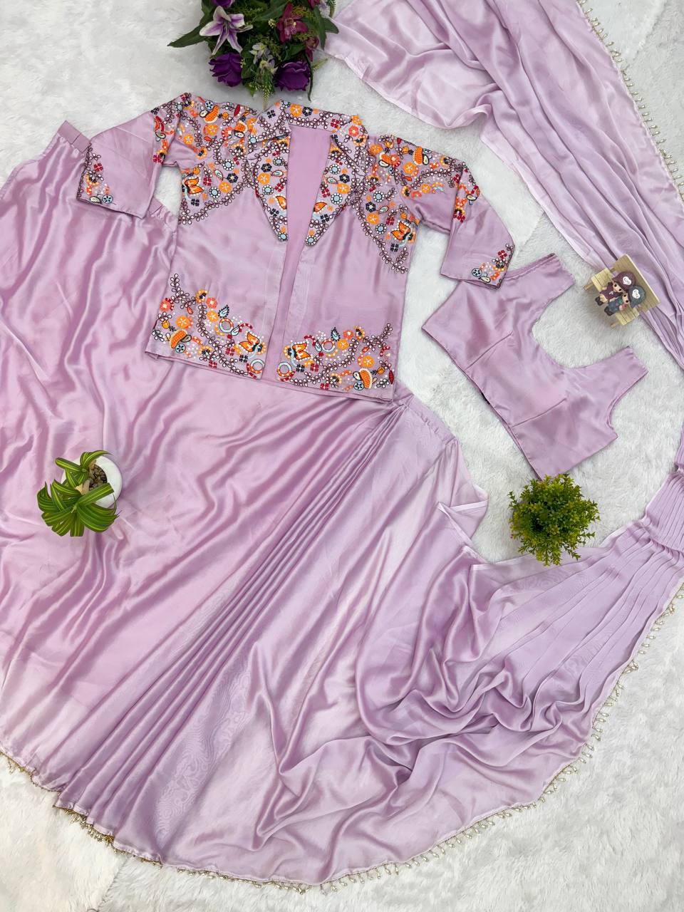 INDO-WESTERN DRAPE SAREE-ST-1115 🚀🚀