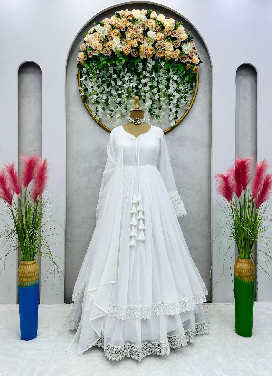 ✨ Elegant Lace Georgette Gown Set-KD-1346 💖👗