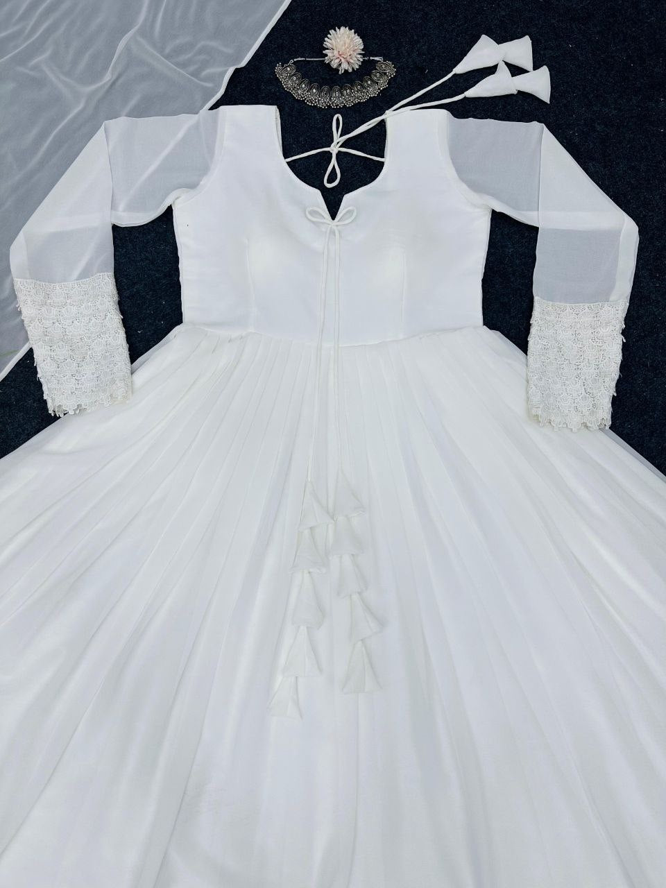 ✨ Elegant Lace Georgette Gown Set-KD-1346 💖👗