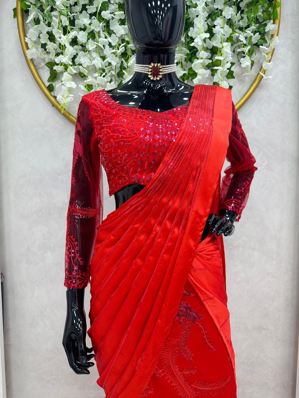 ✨ Glamorous Party Wear – Designer Lehenga Saree ✨