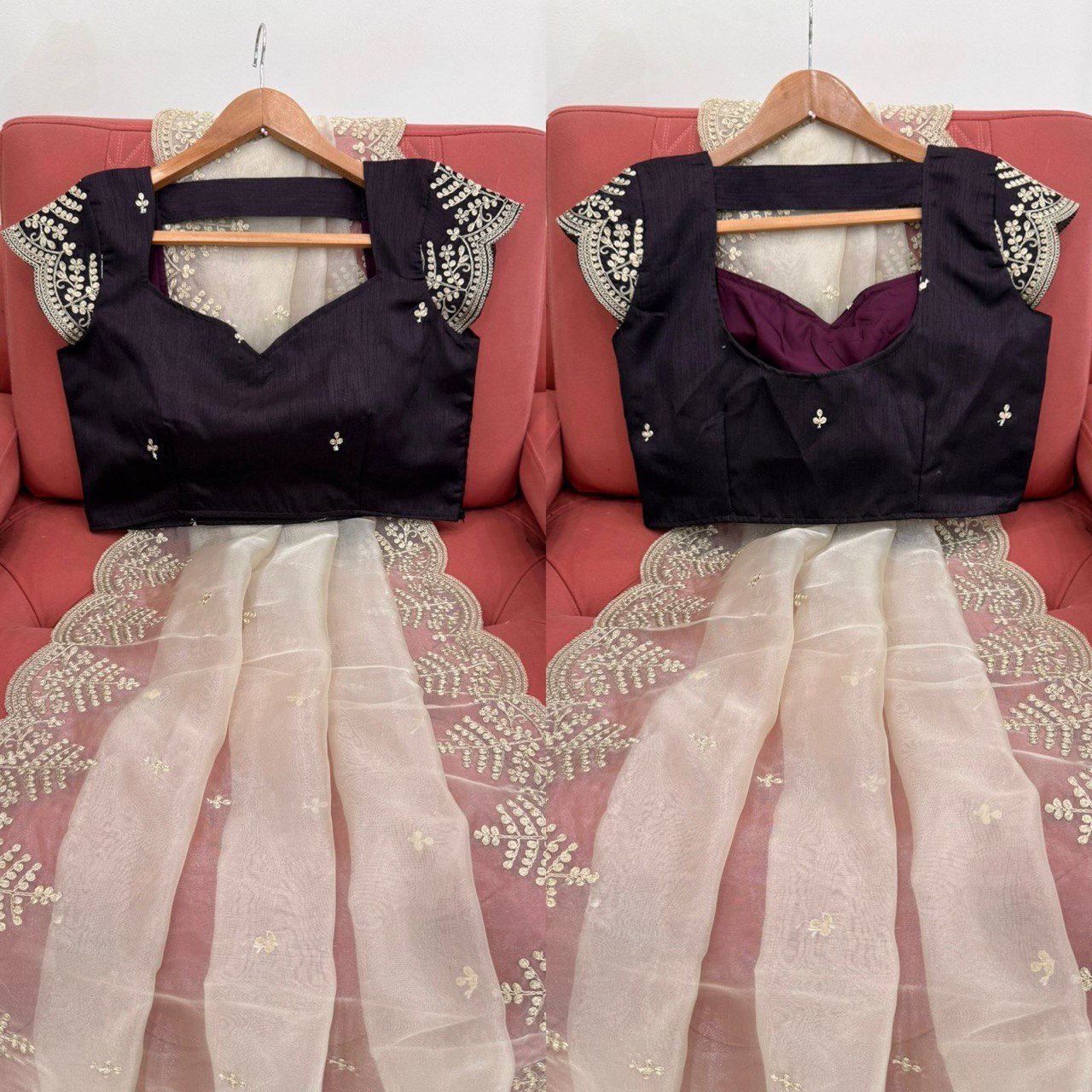 ✨ Elegant Sophistication – Designer Heavy Organza Silk Saree ✨