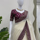 ✨ Graceful Radiance – Designer Crunchy Silk Saree ✨