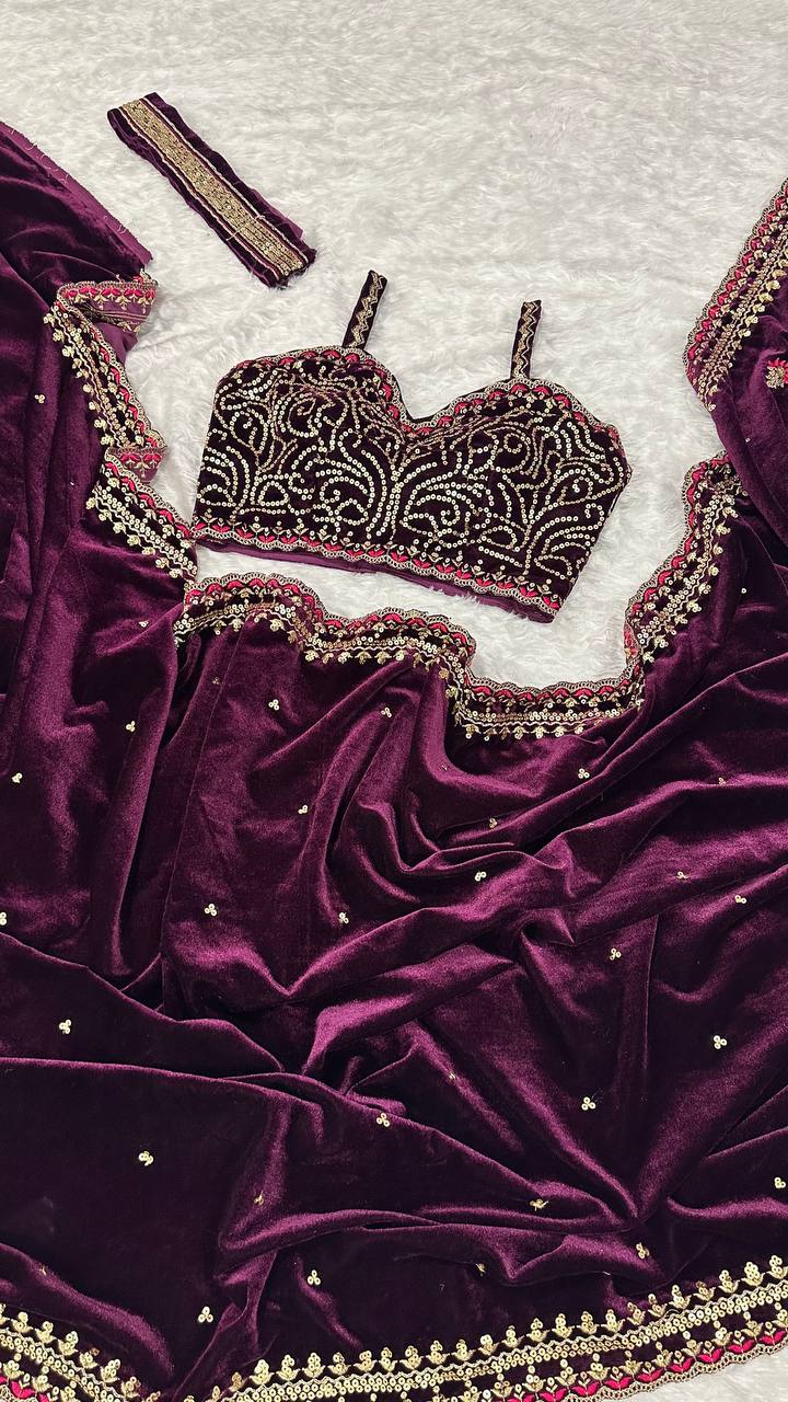 Velvet 9000 Saree-FB|HM-L309