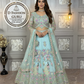 Light Blue Butterfly Net Lehenga with Can-Can & Sequins Work – Wedding & Festive Wear