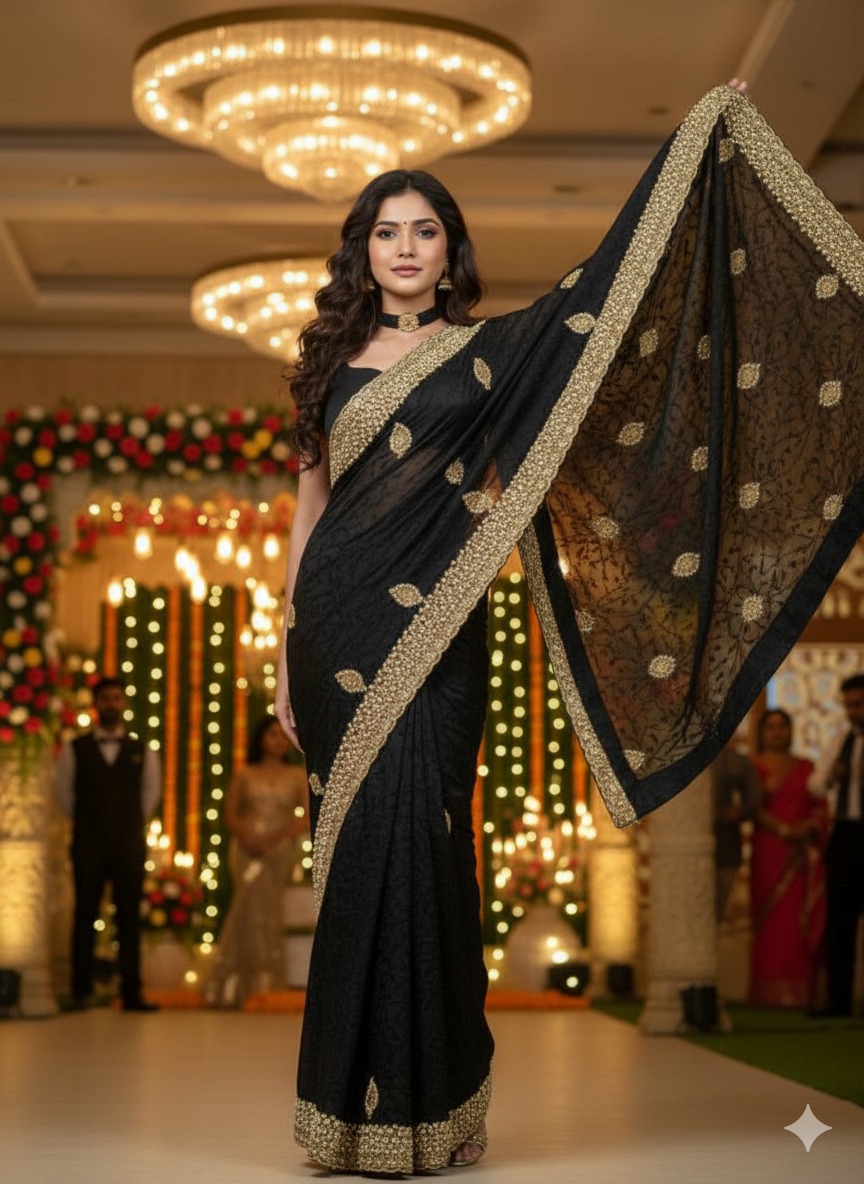 Party Wear Saree-DVD-HD4 🌷🖤🌷