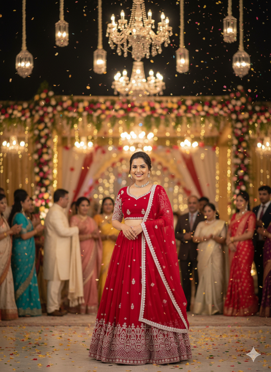 🎀 Thread & Sequins Magic – Lehenga Set - QRC-382✨👘