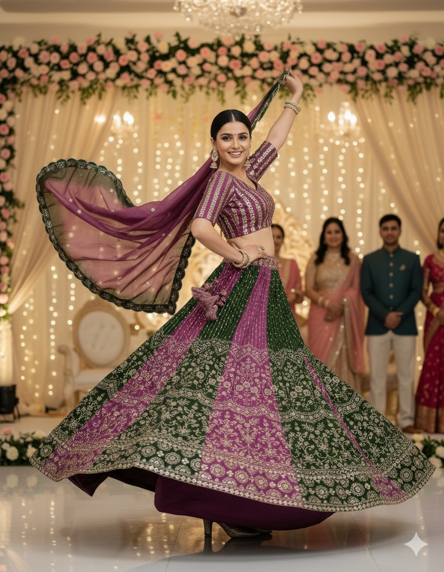 Regal Radiance – Chinon Silk Designer Lehenga-DVD-5147 ✨💜💜✨