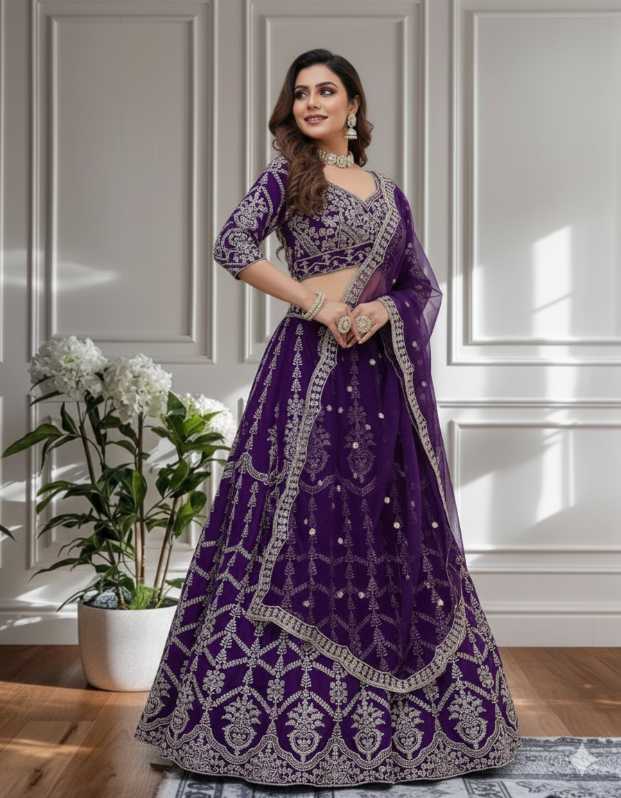 Designer Lehenga Choli – Rich Wine Elegance-DVD-5017 🍷💃🍷