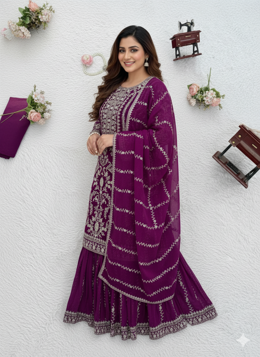 5000 Series – Premium Elegance Sharara, One Level Up-RTC-5938 🌟