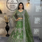 ✨ Premium Parrot Green Butterfly Net Lehenga with Coding Sequins Embroidery