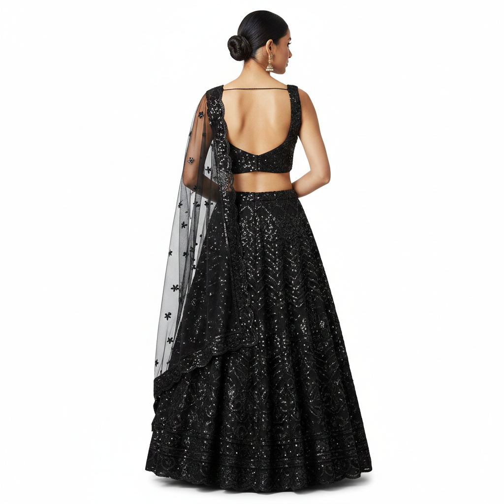 Net Sequin & Dori Work Lehenga Set-FB|HM-H73