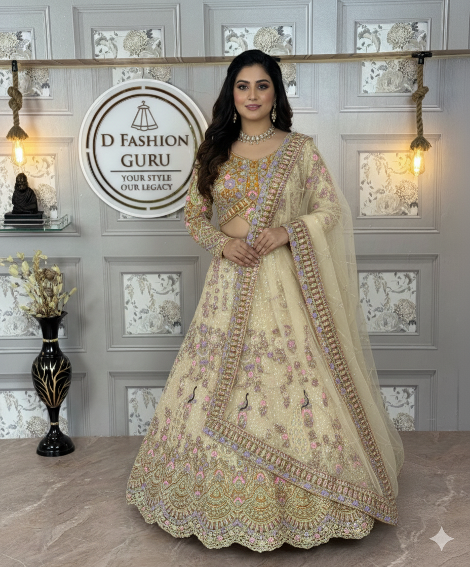 🔥💃 Dazzling Red Butterfly Net Lehenga-1676-LIGHT-YELLOW  👑