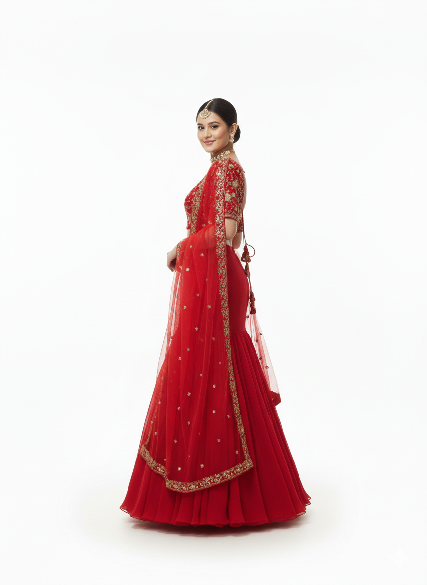 DFG Series - Faux Georgette Lehenga Saree Set-QRC-390