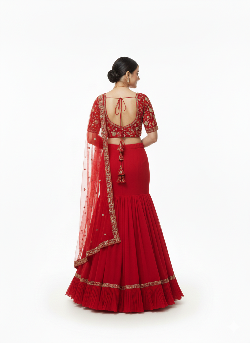 DFG Series - Faux Georgette Lehenga Saree Set-QRC-390