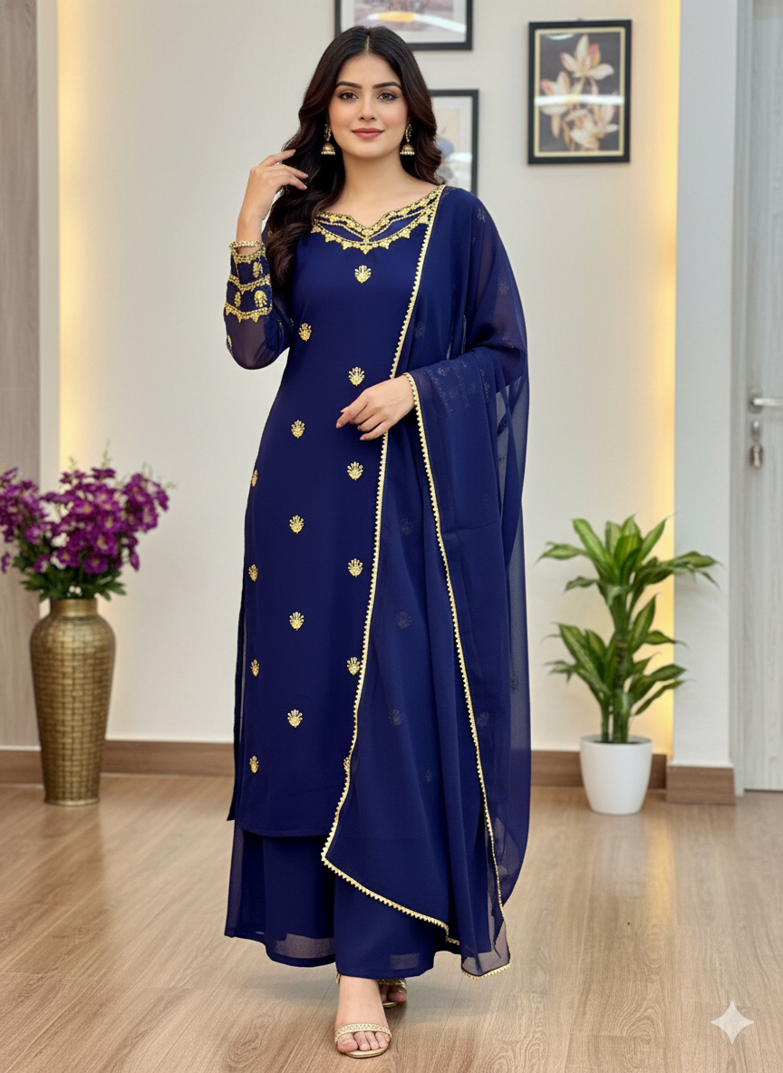 New Trending Embroidered Suit Set – Festival Special!-ST-1128 ✨🔥