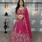 Premium Faux Georgette Embroidered Lehenga Choli Set with Dupatta | 4 Meter Flare | Semi-Stitched