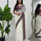 ✨ Graceful Radiance – Designer Crunchy Silk Saree ✨