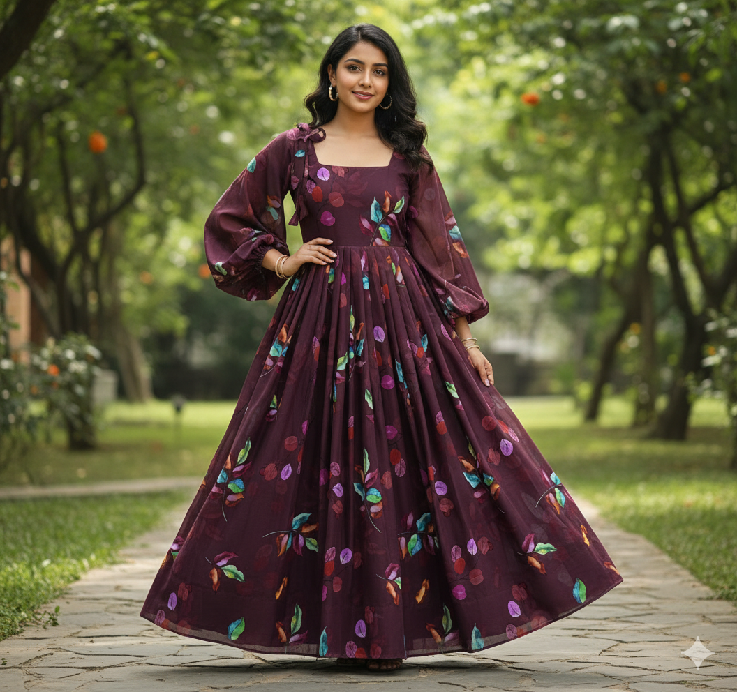 Elegant Heavy Georgette Gown – New Launch-KD-1184 ✨