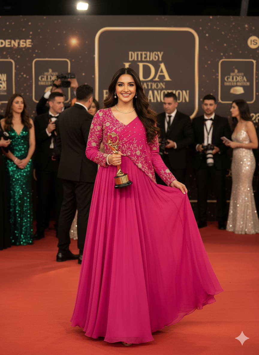 Shimmer Pearl Embroidered Gown-KD-1309 ✨🌟