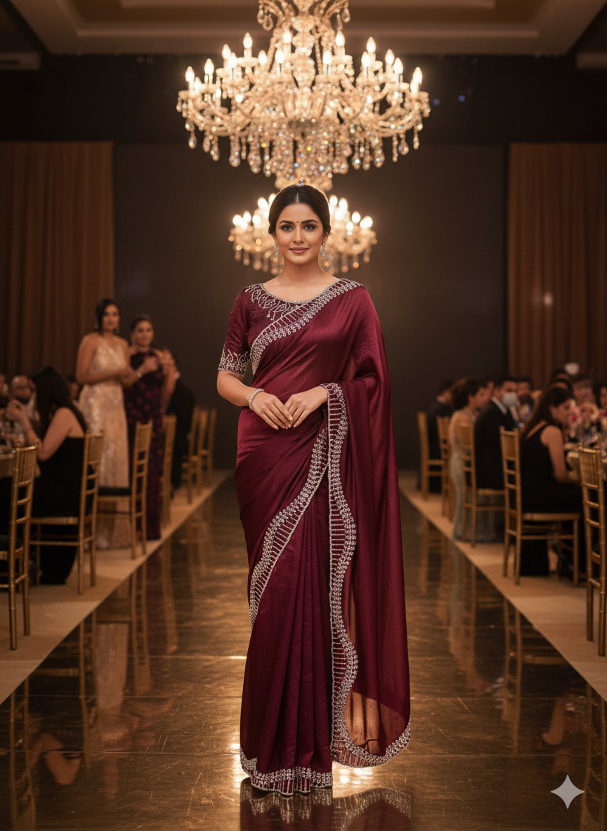 Sparkle in Maroon Elegance! 💖💖