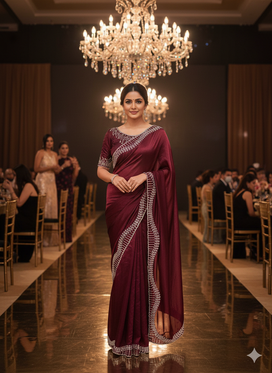 Sparkle in Maroon Elegance! 💖💖