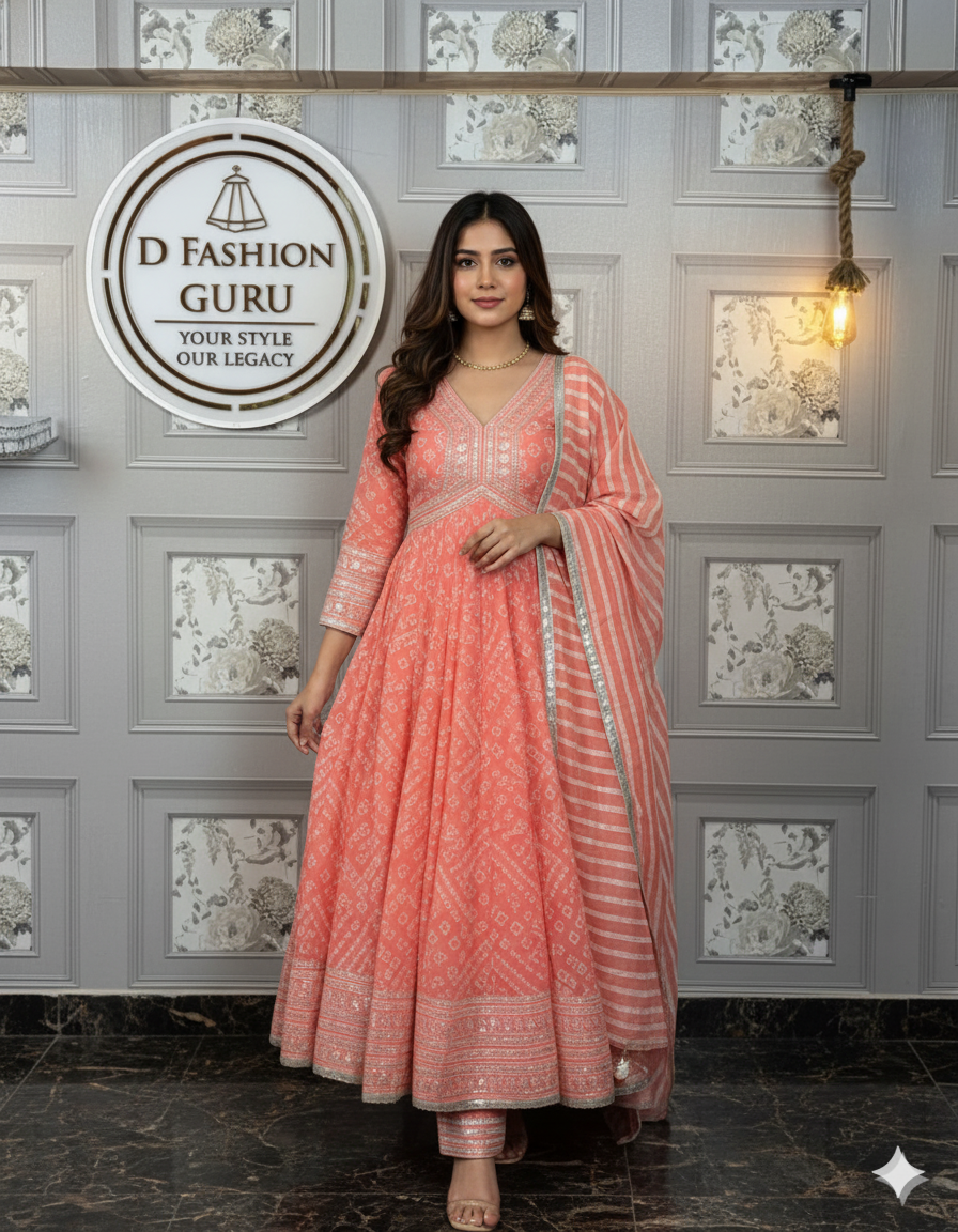 Digital Elegance Faux Georgette Gown Set-KD-1310 ✨👗