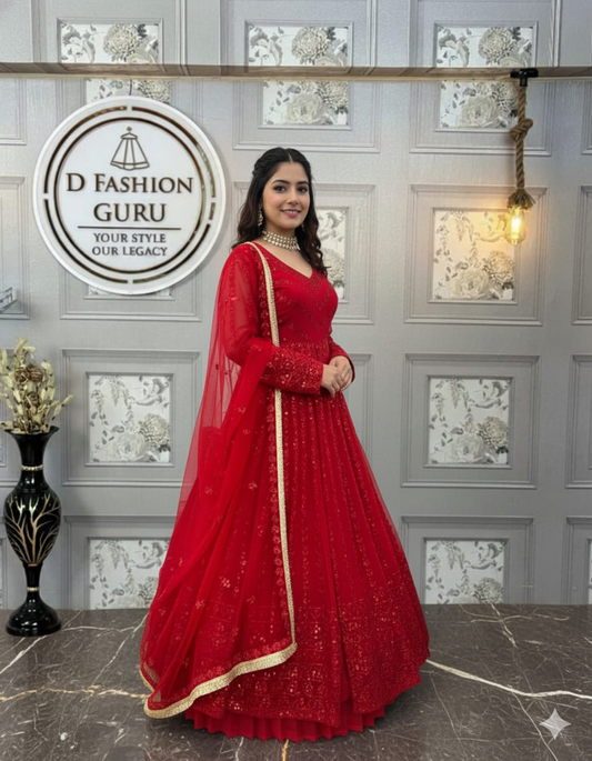 Black colour Graceful Faux Georgette Lehenga Choli Set with Sequins Work
