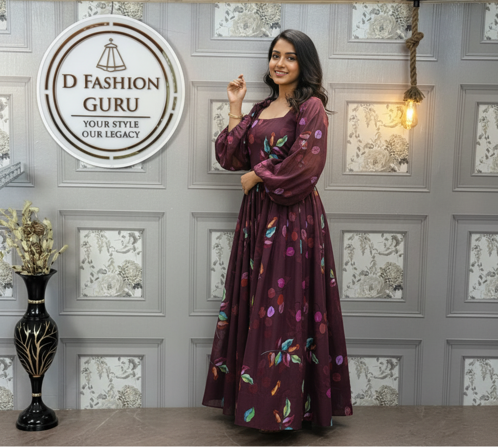 Elegant Heavy Georgette Gown – New Launch-KD-1184 ✨