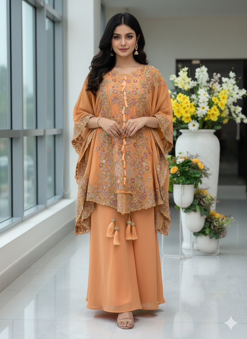 Trendy 3-Piece Kurta Plazzo Suit Set with Shrug-BE-406 ✨ 💃🌸