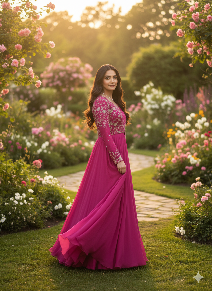 Shimmer Pearl Embroidered Gown-KD-1309 ✨🌟