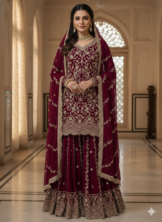 Premium Elegance Redefined  Sharara Set-RTC-5939 ✨💃🌟