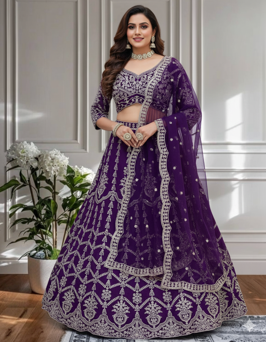 Designer Lehenga Choli – Rich Wine Elegance-DVD-5017 🍷💃🍷