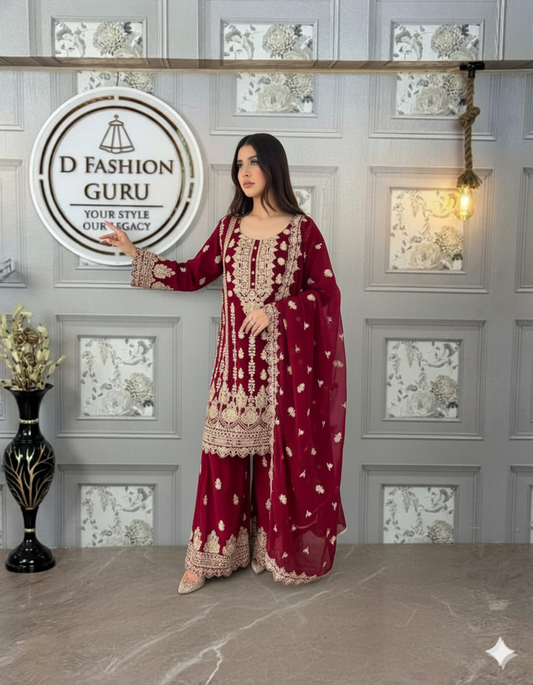 ✨ Elegant Faux Georgette Sarara Set ✨