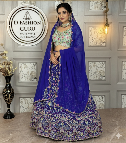 ✨ Glamorous Malai Silk Lehenga Set -1607👗💖