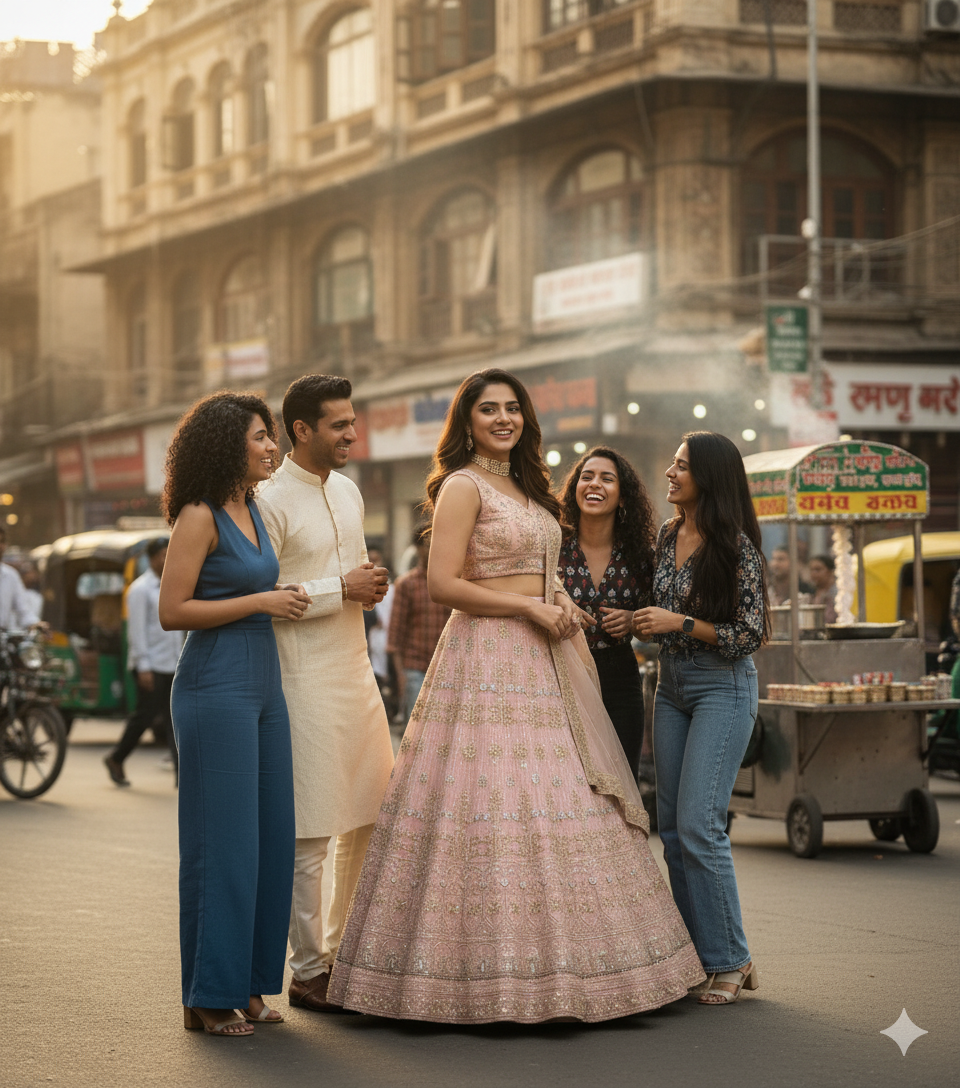 ✨ Grand Butterfly Net Lehenga with Sequins Glow-1652-PINK 💃🌟