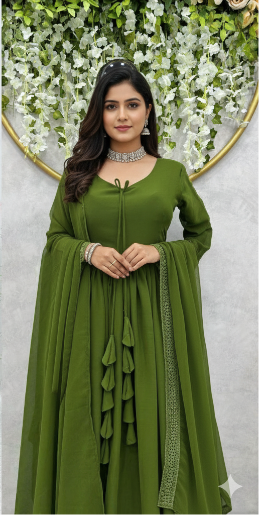 Elegant Lace Georgette Gown Set-KD-1338 💖👗