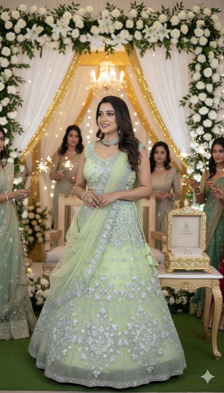 💎 Radiant Mirror-Glow Japan Satin Silk Lehenga Set-1642 💎