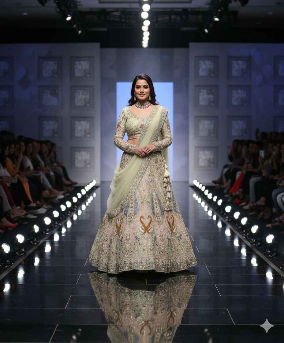 Elegant Soft Net Lehenga with Coding Sequins Embroidery & Dupatta