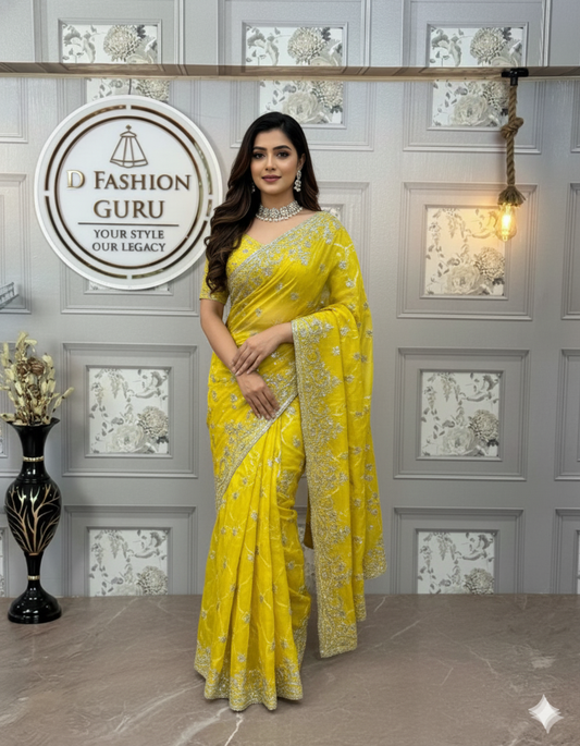 ✨ Timeless Beauty – Designer Tabby Silk Saree ✨
