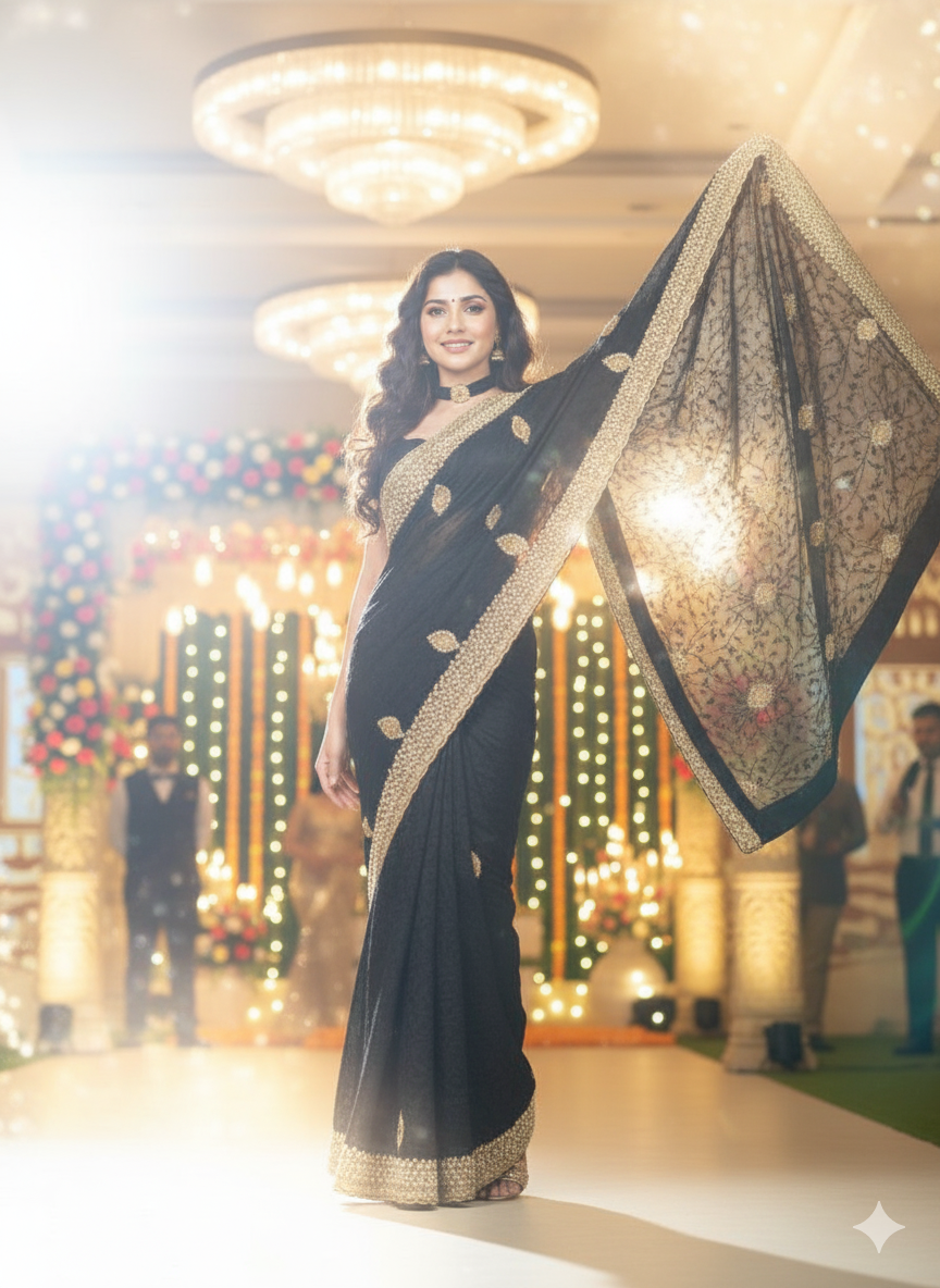 Party Wear Saree-DVD-HD4 🌷🖤🌷