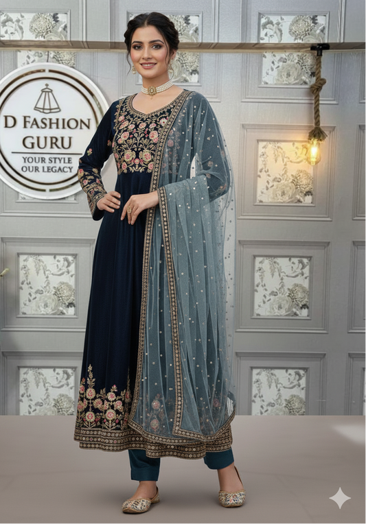 💫 Premium Velvet Elegance Suit Set – Shine in Style - KD - 1488 👗✨