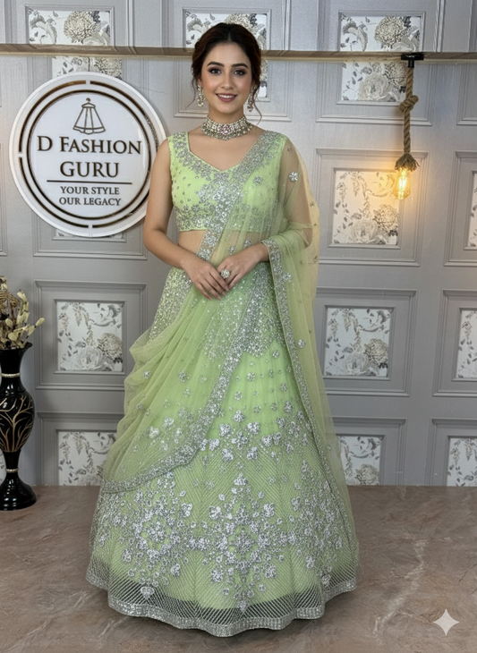 ✨ Mirror Magic Butterfly Net Lehenga Set-1644 ✨💖